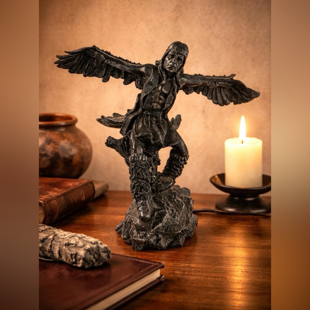 Native American Eagle Dancer Figurine Resin Statue Large Southwest Decor 9.5”